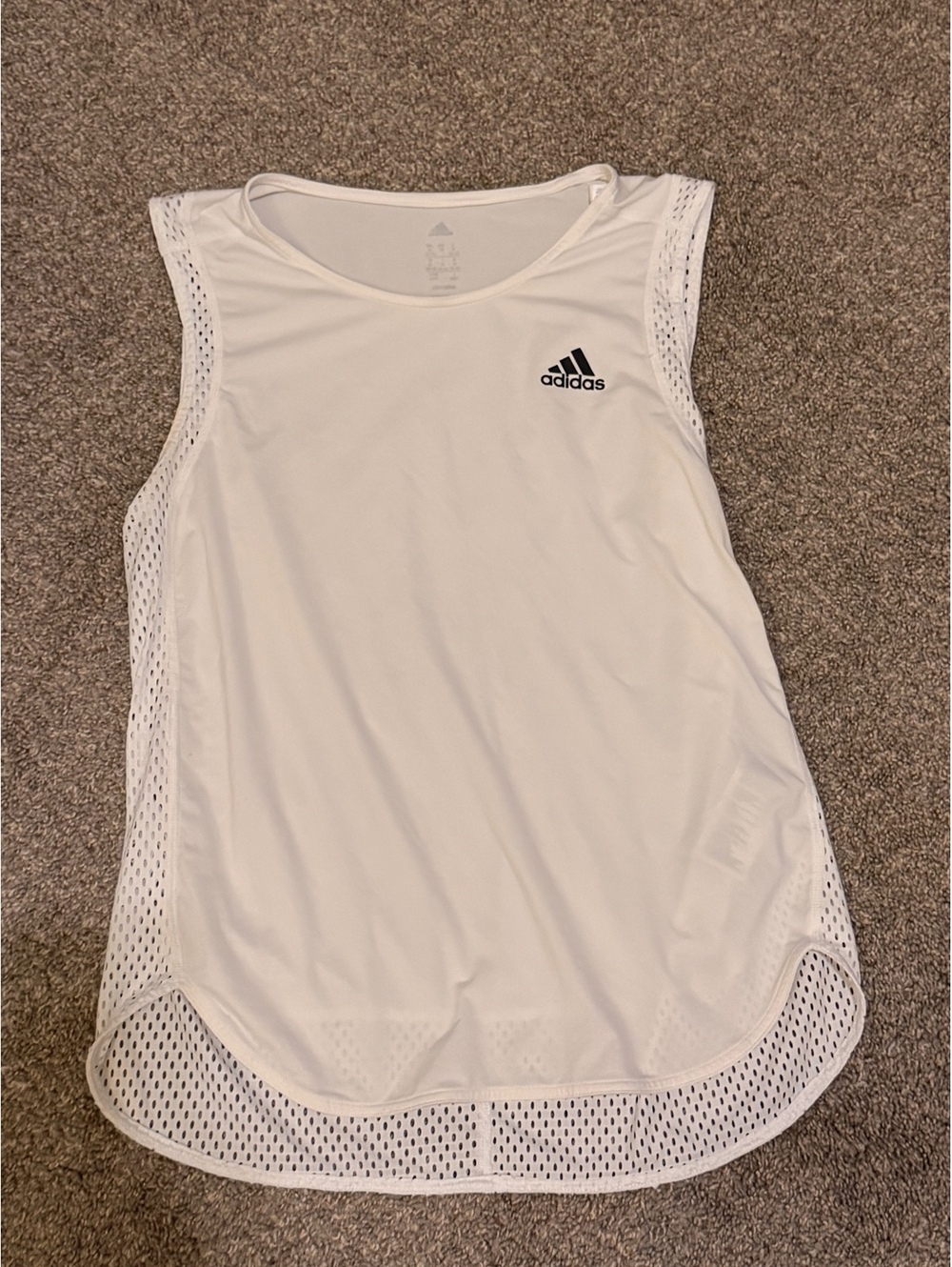 Climalite White Mesh Sleeveless Athletic Tank Top Size Medium